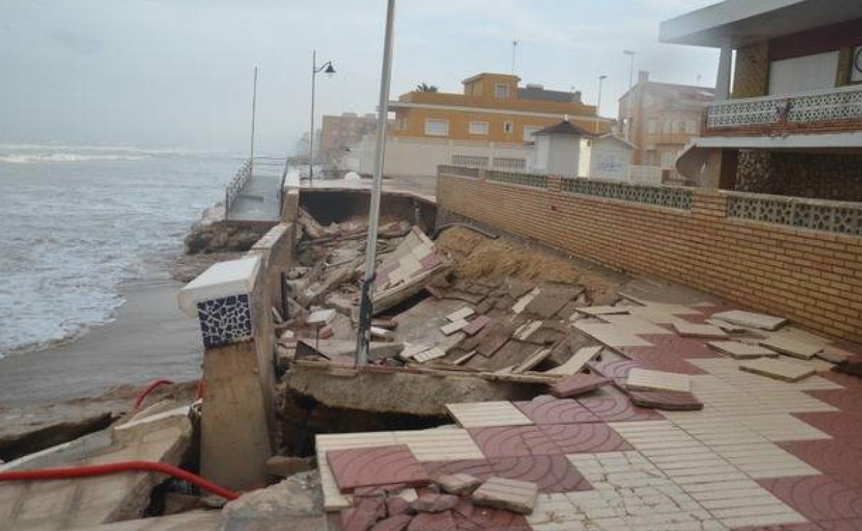 Daños del temporal en el litoral valenciano. 