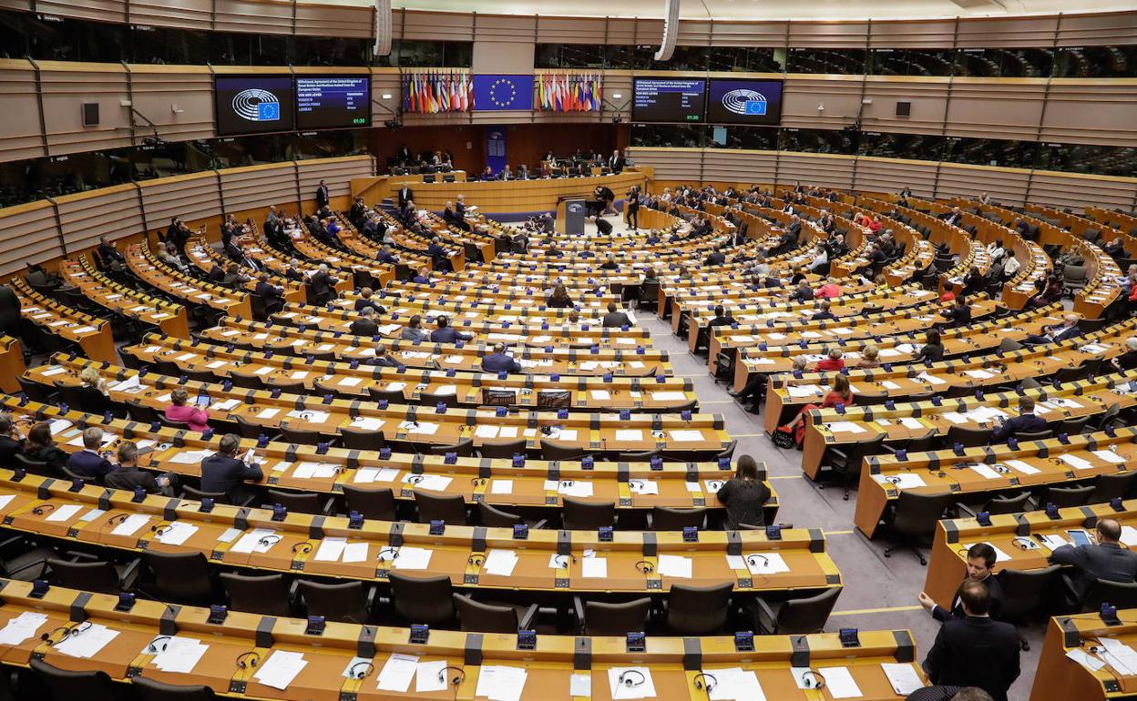 Pleno del Parlamento Europeo, en su sede de Bruselas.