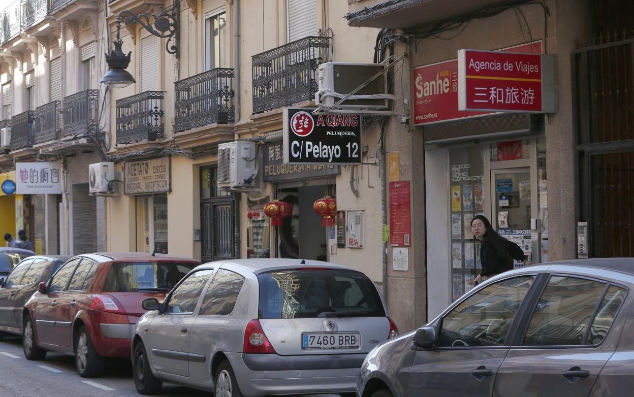 Negocios de la calle Pelayo de Valencia. 