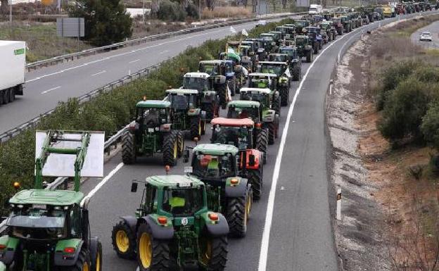 Una tractorada celebrada en Málaga. 