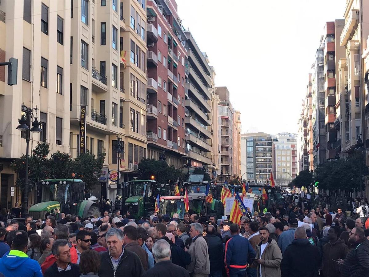 Fotos: Manifestación de tractores en el centro de Valencia