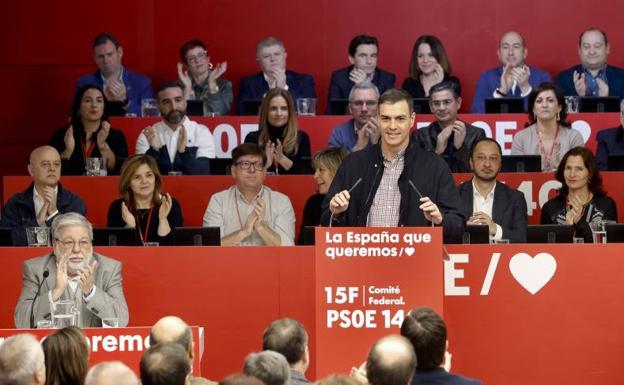 Pedro Sánchez, durante el Comité Federal del PSOE.