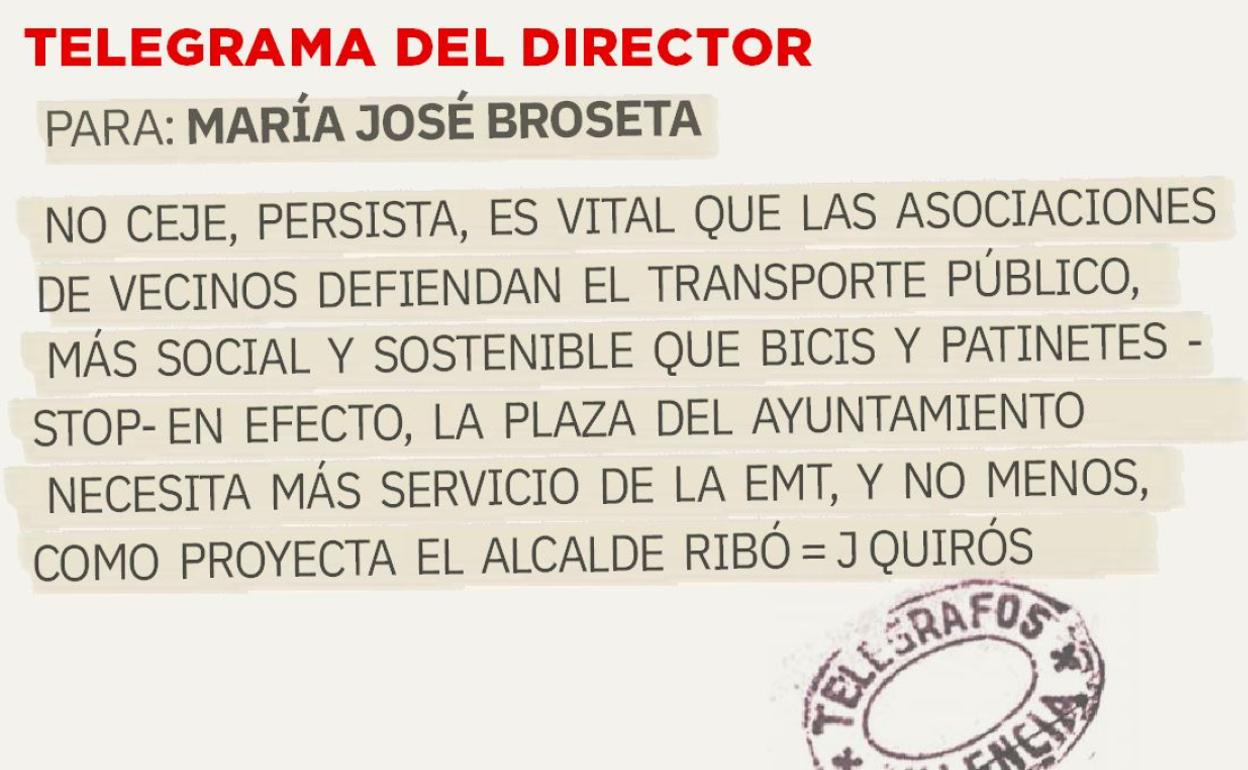 Telegrama para María José Broseta