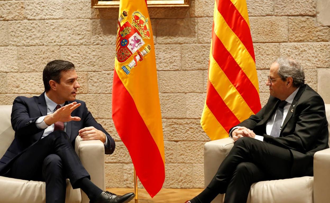 Sánchez y Torra, el pasado 6 de febrero en el Palau de la Generalitat.