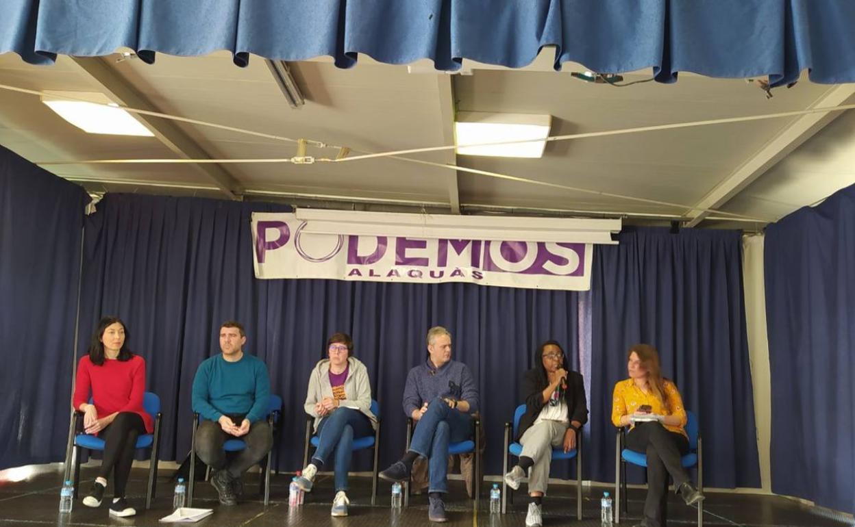 Cargos de Podemos durante la presentación de Pilar Lima. 