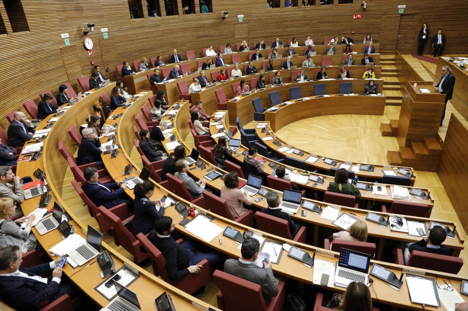 El síndic del PSPV, Manolo Mata, durante un pleno de Les Corts. 