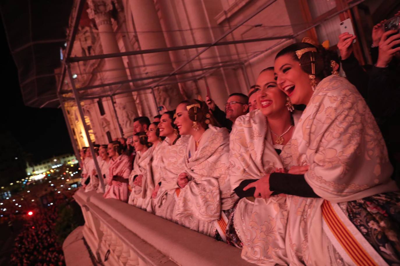 Mascletà nocturna de la Pirotecnia Tomás en las Fallas 2020 de Valencia