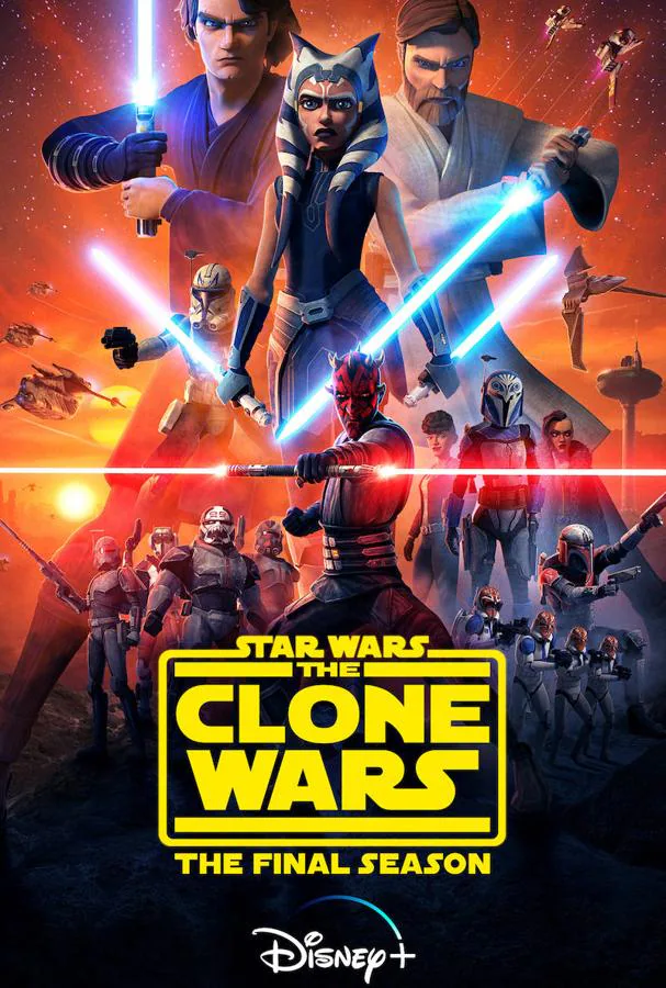 Clone Wars (Disney +, séptima y última temporada) | Otra serie animada del universo 'Star Wars' que narra una guerra civil entre el episodio II y II. Desde el 24 de marzo.