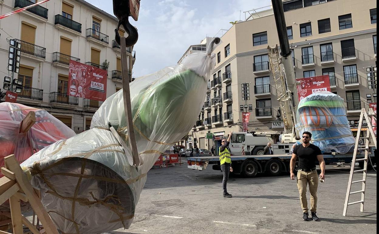 Desmontaje de fallas en Valencia.