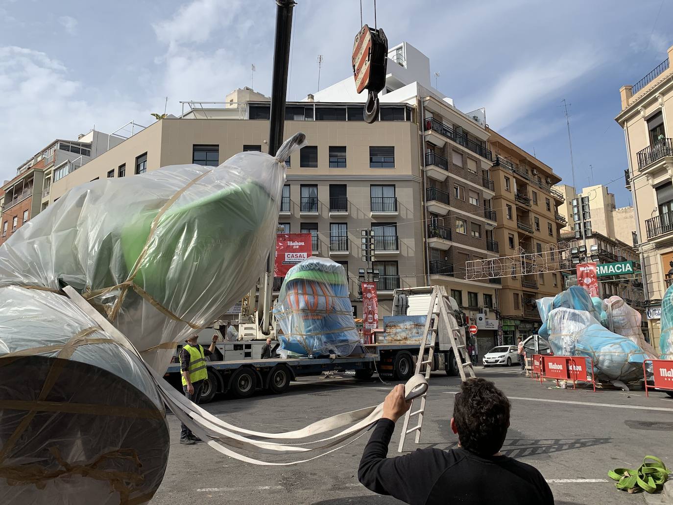 Desmontaje de las Fallas 2020 de Valencia: Convento Jerusalén - Matemático Marzal