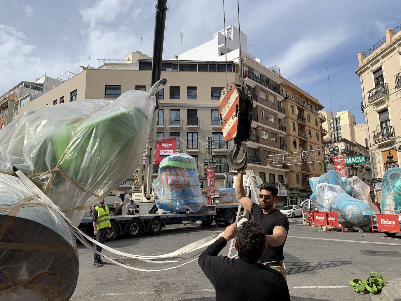 Desmontaje de las Fallas 2020 de Valencia: Convento Jerusalén - Matemático Marzal