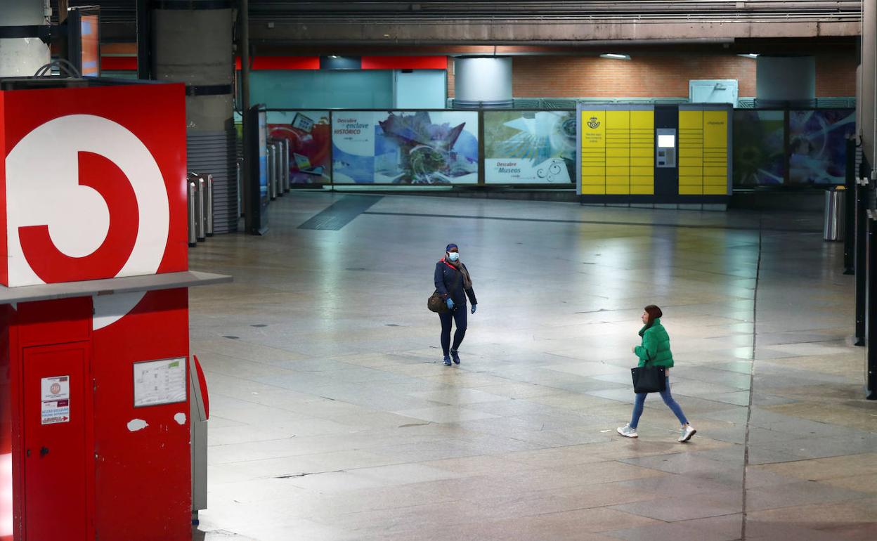 Estación de trenes, esta mañana. 