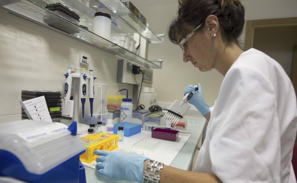 Una investigadora en el laboratorio.