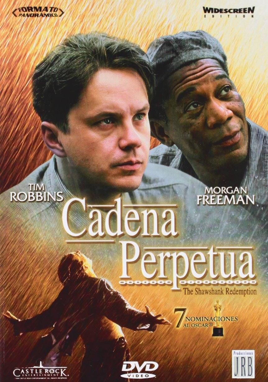7. 'Cadena perpetua' (1994). La vida de un recluso, acusado de matar a su mujer, que lucha para que se sepa la verdad y lograr sus sueños.