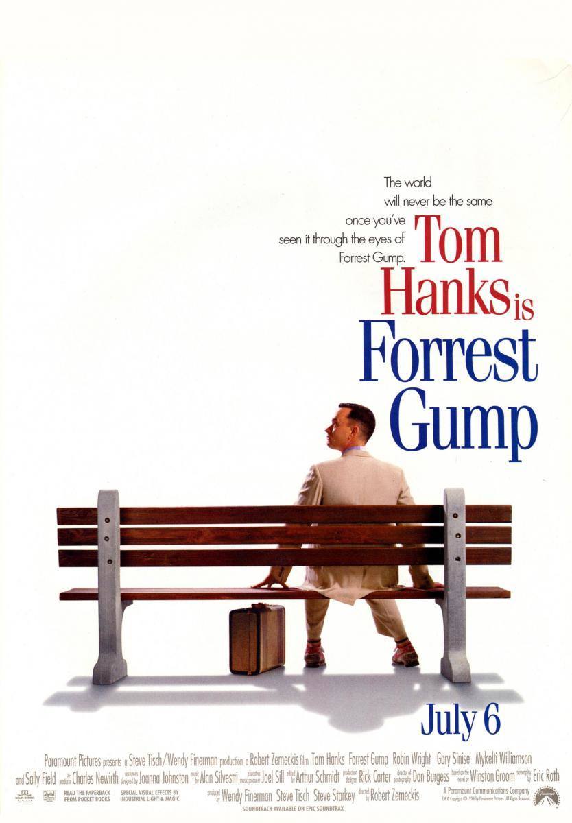 4. 'Forrest Gump' (1994). Es uno de los grandes clásicos de los 90. Forrest ve la vida diferente a través de su simpleza e inocencia. 