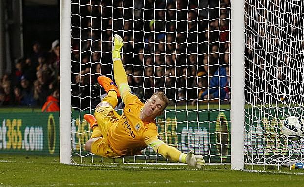 Joe Hart, durante su época en el Manchester City. 