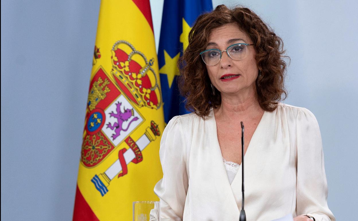 María Jesús Montero, durante una rueda el pasado jueves.