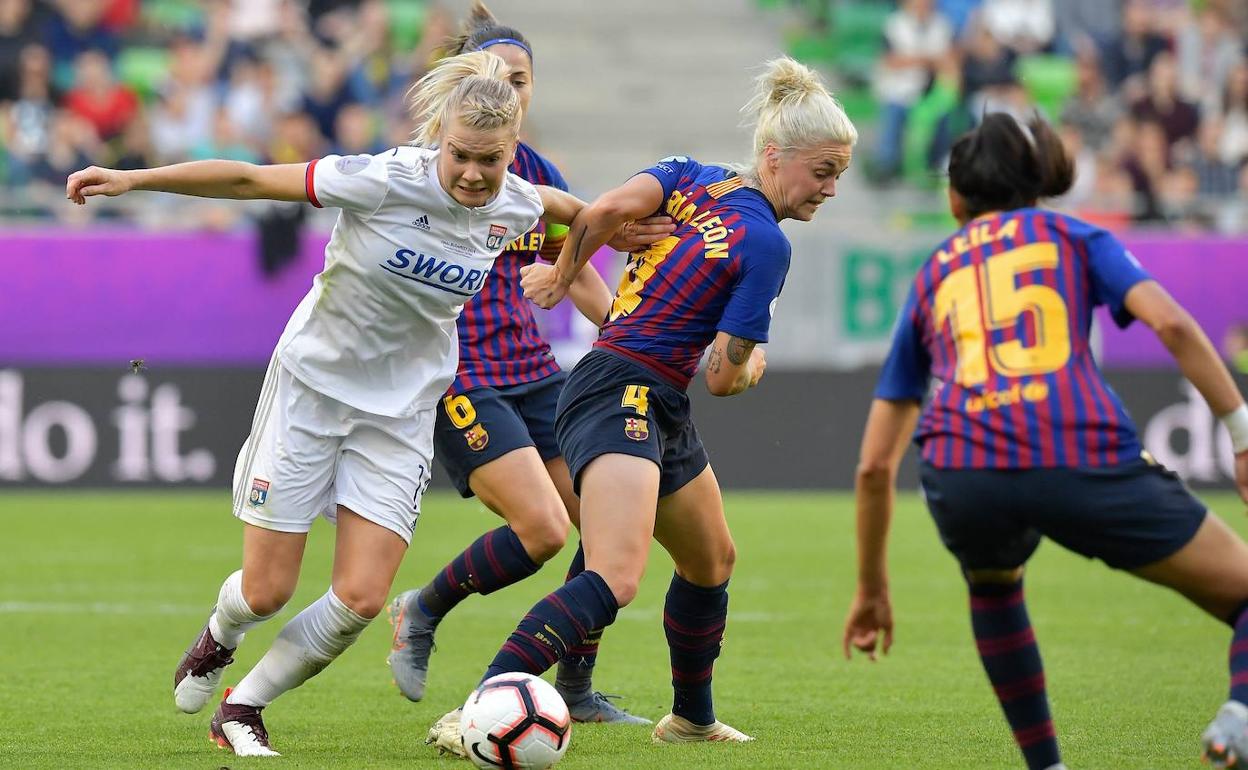 Encuentro de la pasada campaña de la Champions femenina entre el Barcelona y el Lyon. 