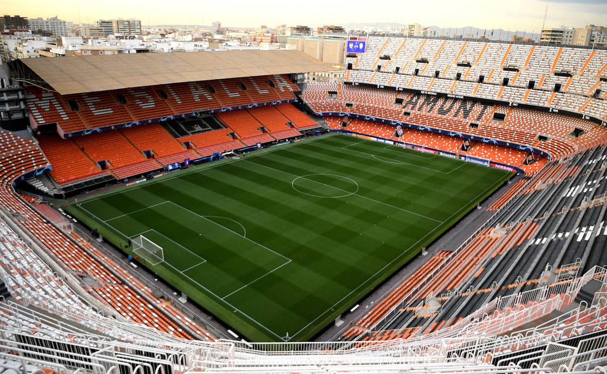 Vista general del estadio de Mestalla