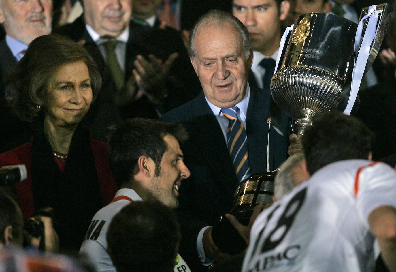 Marchena, con la Copa en presencia del Rey Juan Carlos I