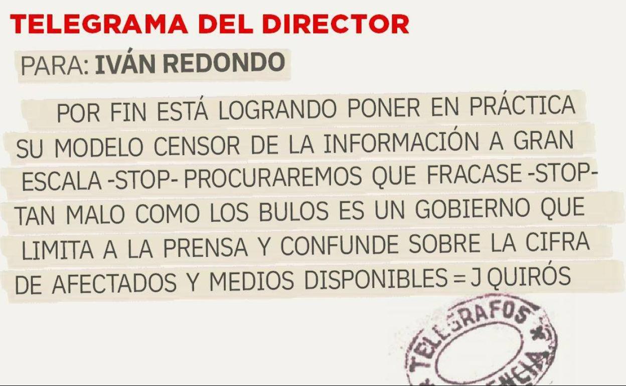 Telegrama para Iván Redondo