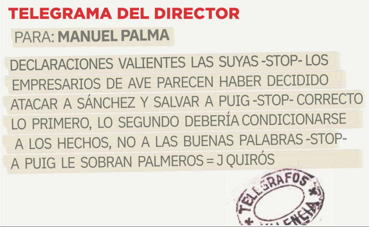 Telegrama para Manuel Palma