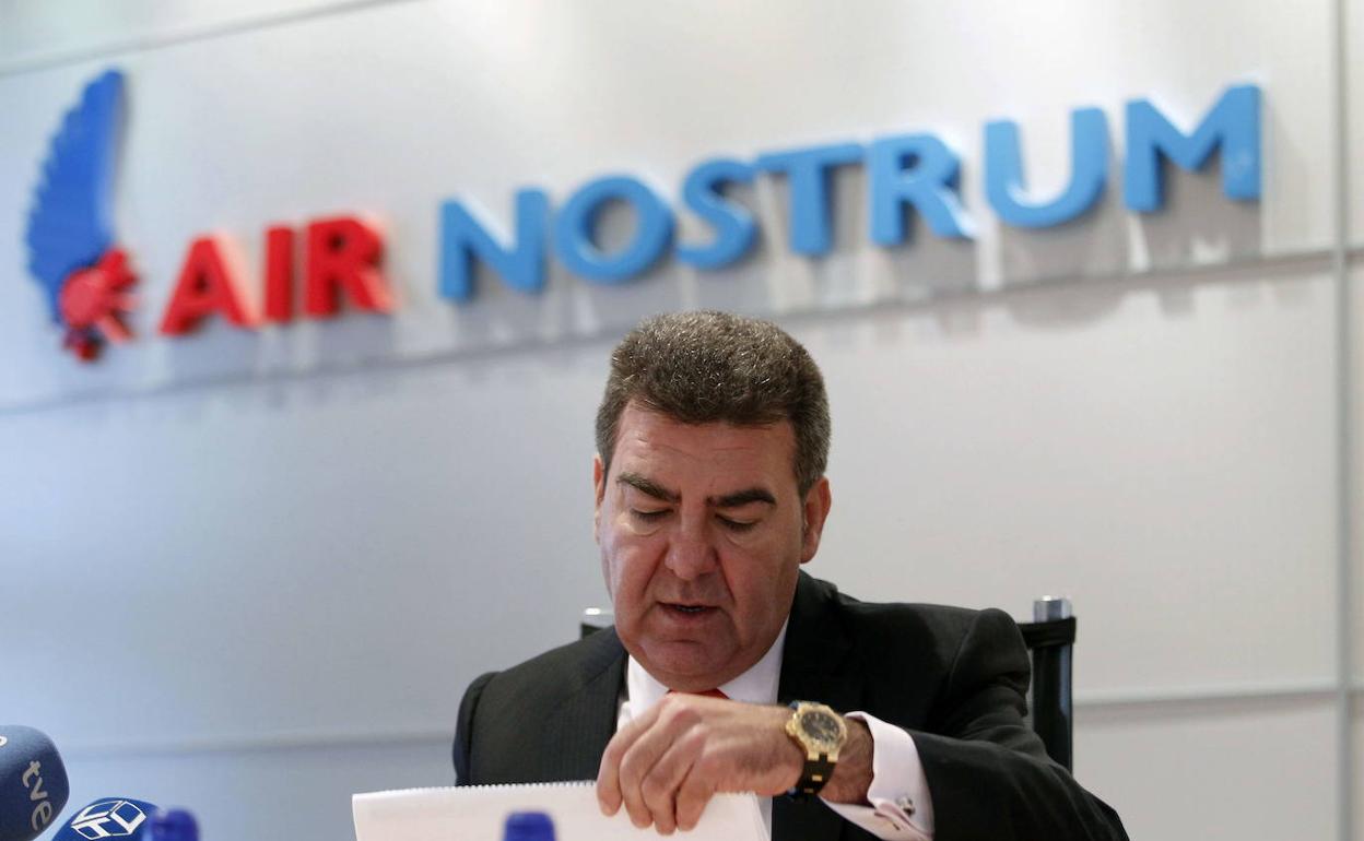 Carlos Bertomeu, presidente y máximo accionista de Air Nostrum, en rueda de prensa. 