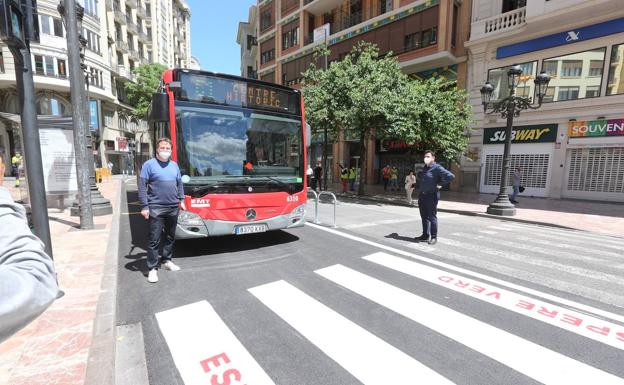 Uno de los vehículos de la línea C1 de transbordo.