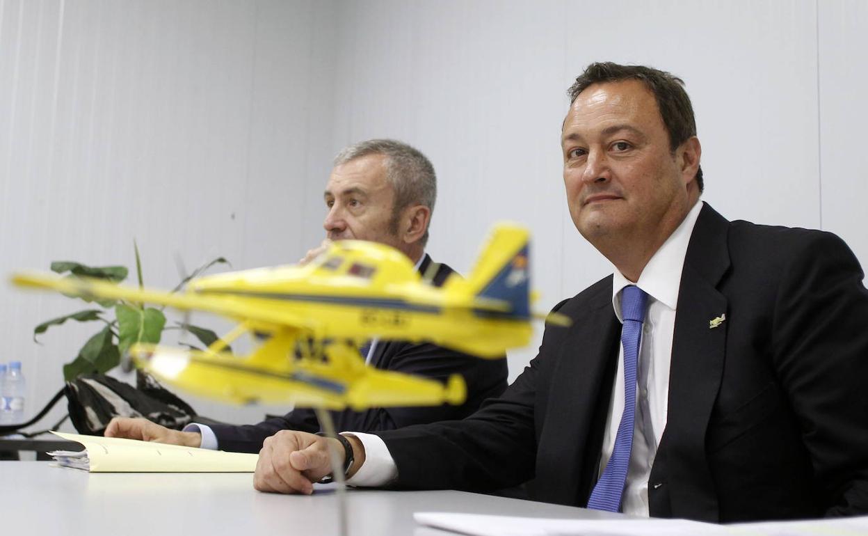 El empresario Vicente Huerta, en una rueda de prensa.