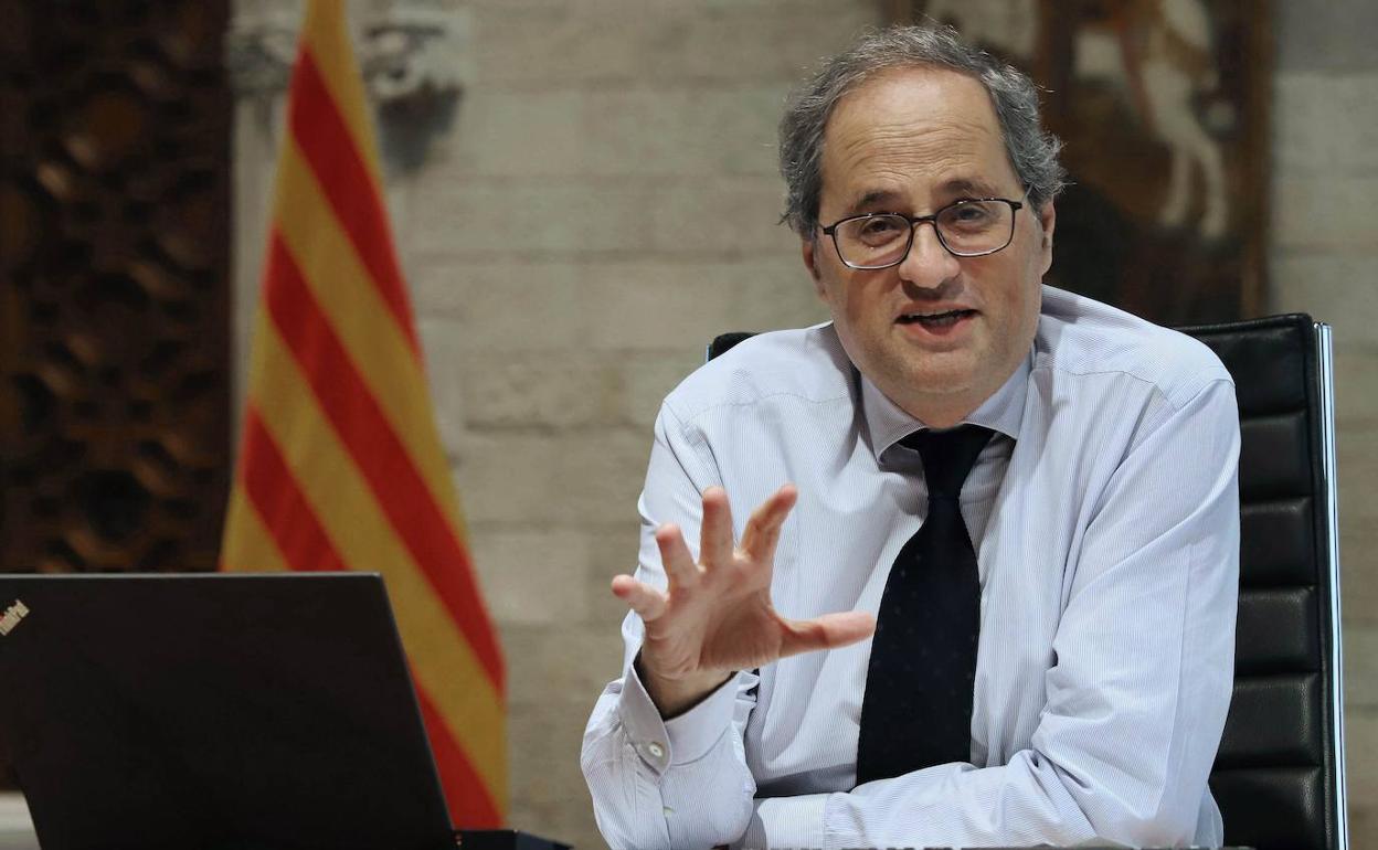 Quim Torra, durante la conferencia de presidentes autonómicos este domingo.