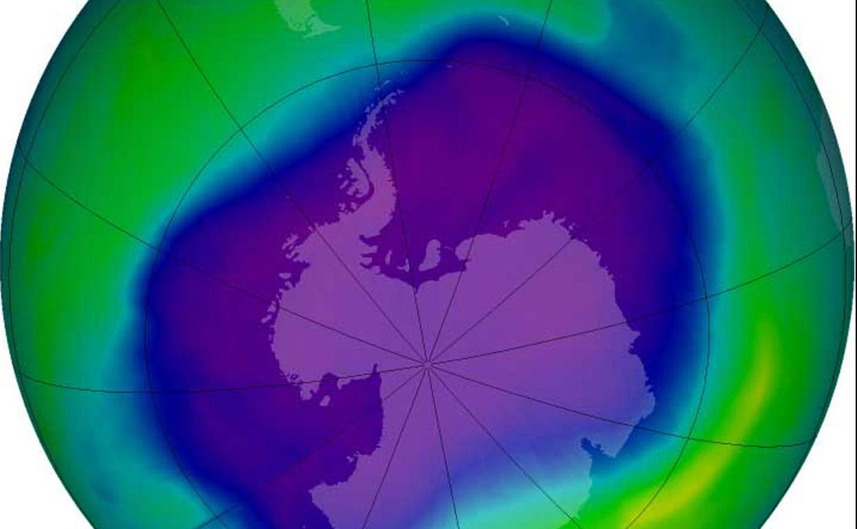 Agujero de ozono sobre la Antártida, en 2006.
