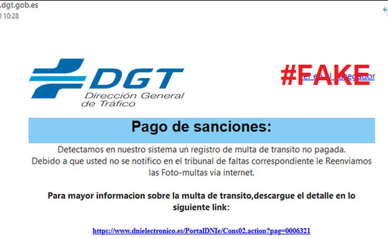 La DGT alerta de una estafa por correo con multas falsas