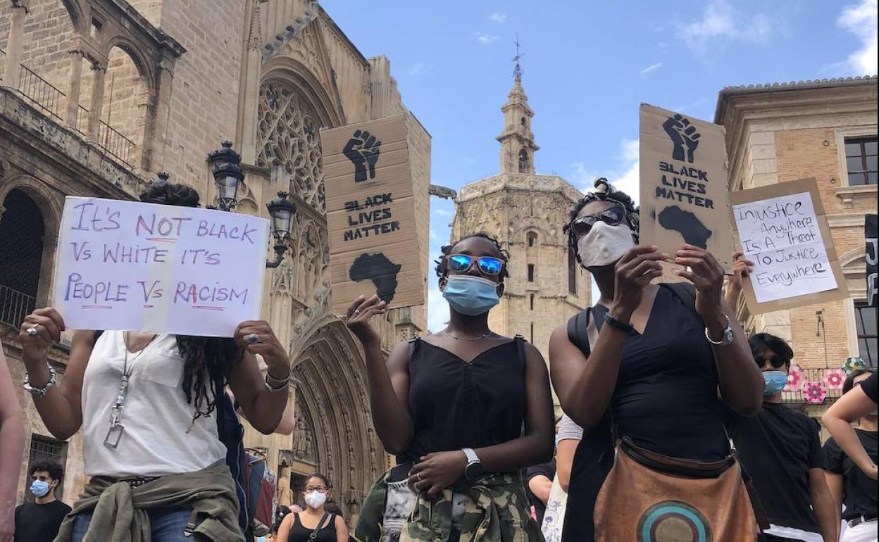 Manifestación contra el racismo en Valencia. 