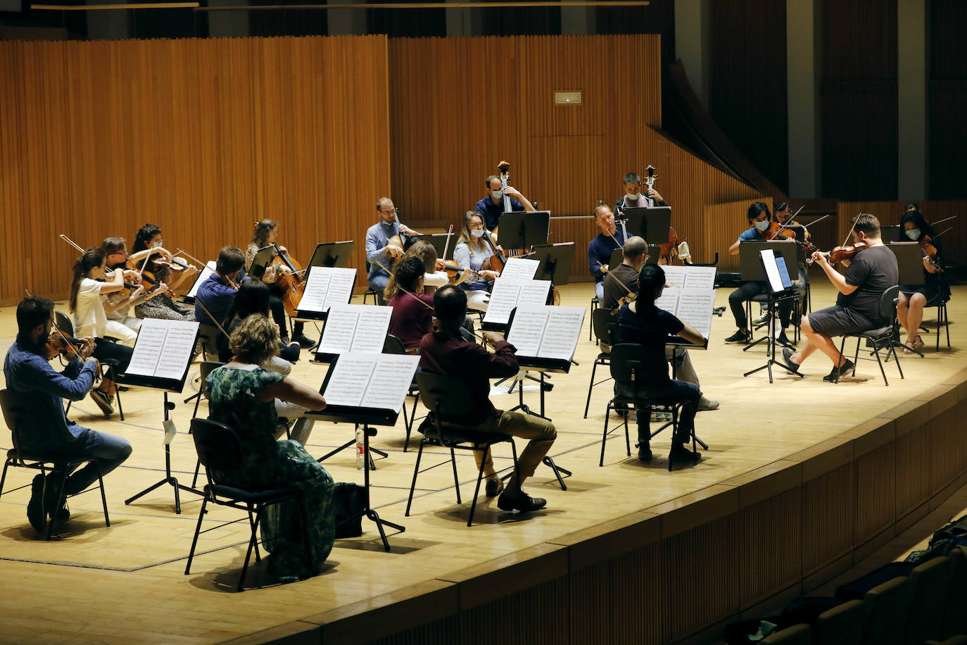 Fotos: Primer ensayo de la Orquestra del Palau de les Arts durante la desescalada de la pandemia del Covid-19