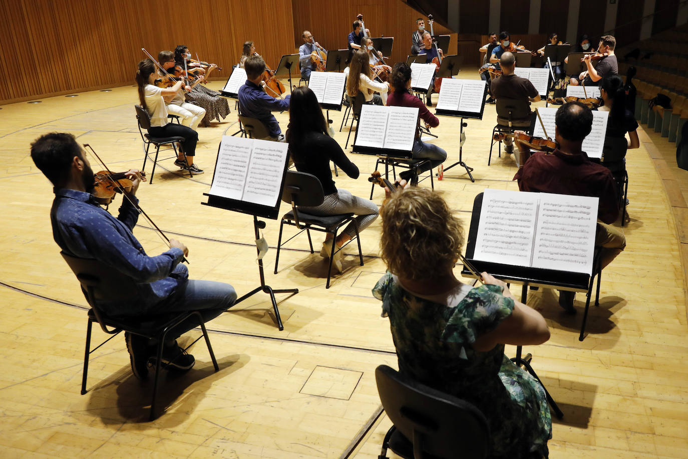 Fotos: Primer ensayo de la Orquestra del Palau de les Arts durante la desescalada de la pandemia del Covid-19