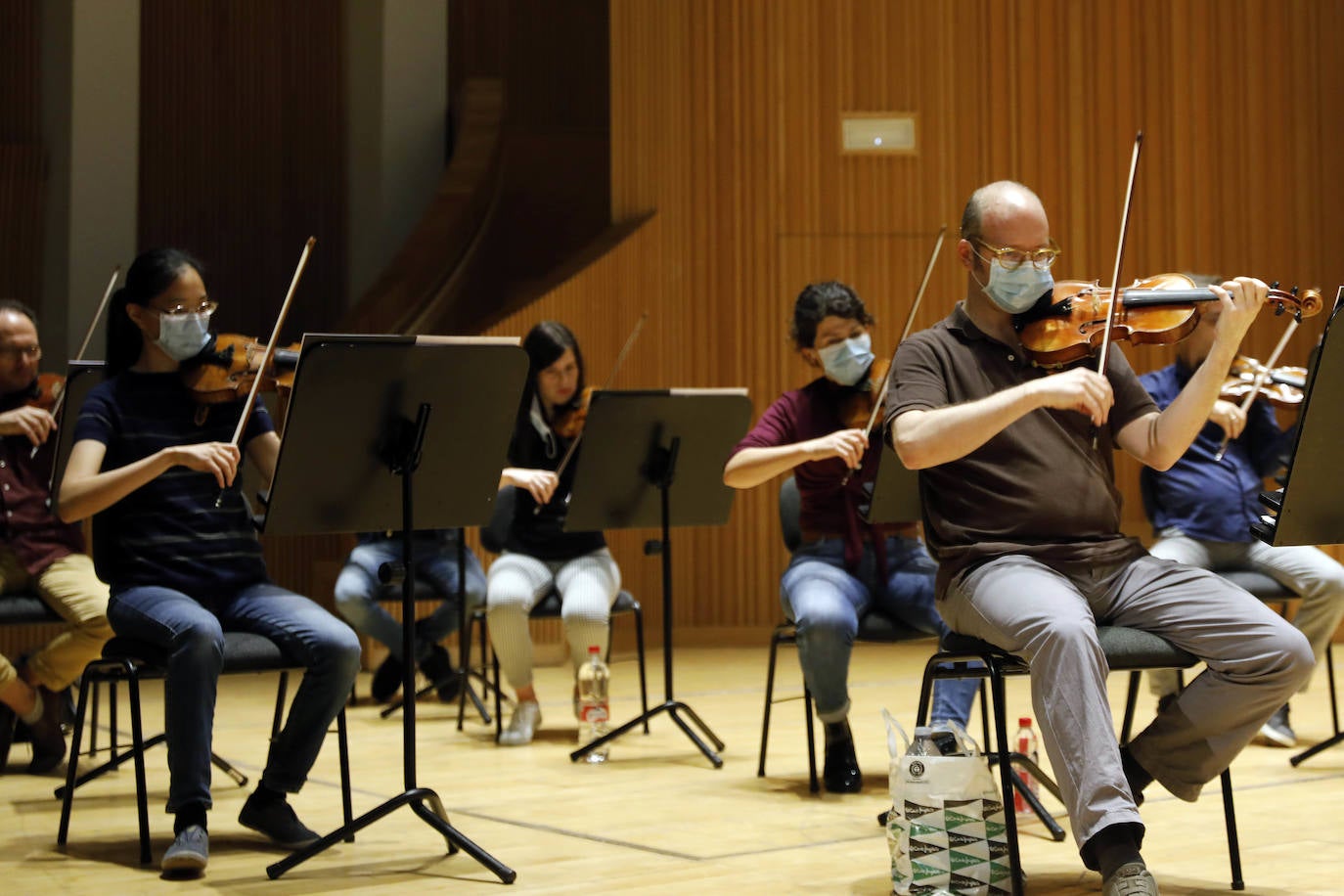 Fotos: Primer ensayo de la Orquestra del Palau de les Arts durante la desescalada de la pandemia del Covid-19