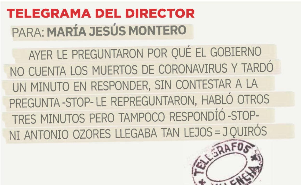 Telegrama para María Jesús Montero