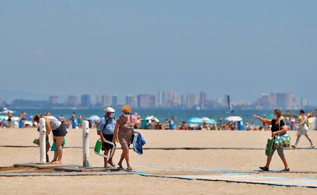 Playa de Las Arenas de Vaencia, este sábado. 