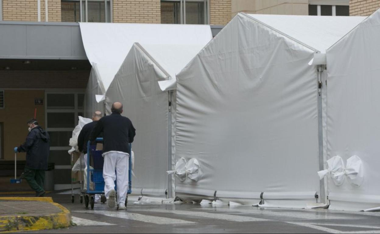 Hospital de campaña en el General de Castellón.