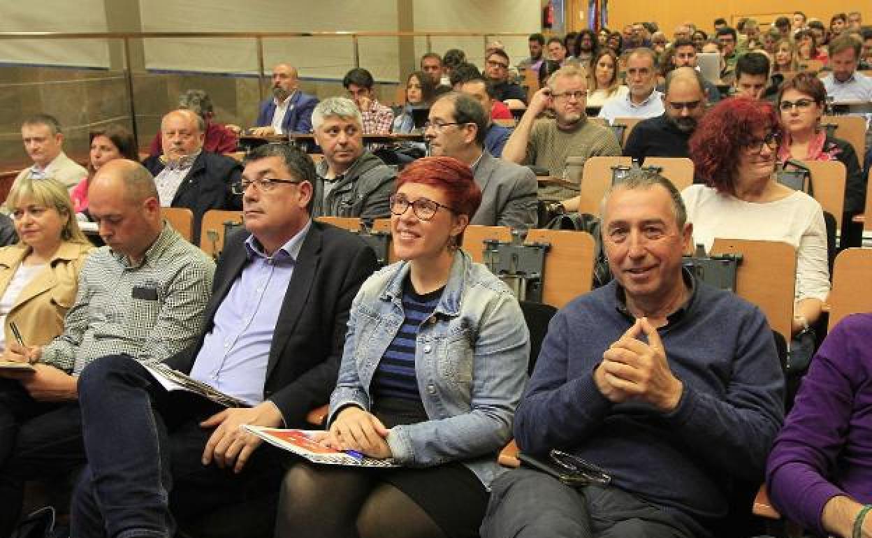 Enric Morera, Àgueda Micó y Joan Baldoví, en un acto del Bloc.