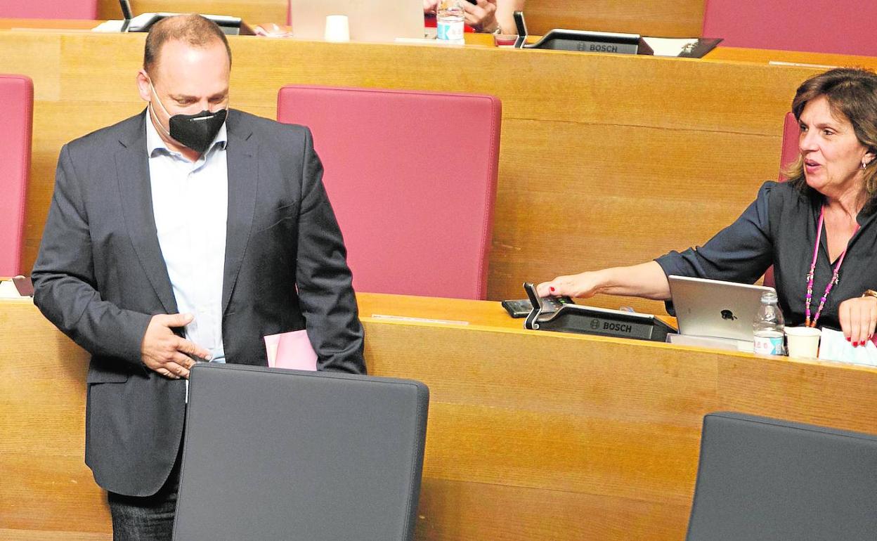 El vicepresidente segundo del Consell, Rubén Martínez Dalmau, ayer en Les Corts. 