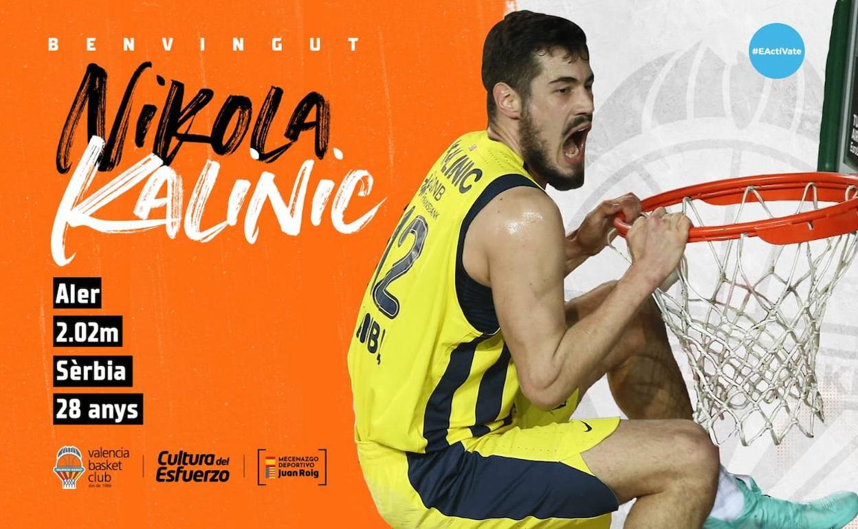 Kalinic, en el anuncio del fichaje por el Valencia Basket. 