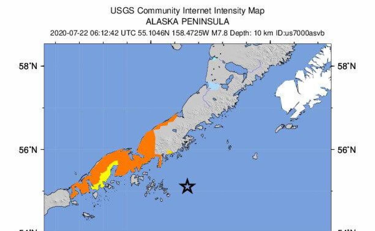 Alerta de tsunami en Alaska tras registrarse un sismo de 7'8 grados en la escala Richter