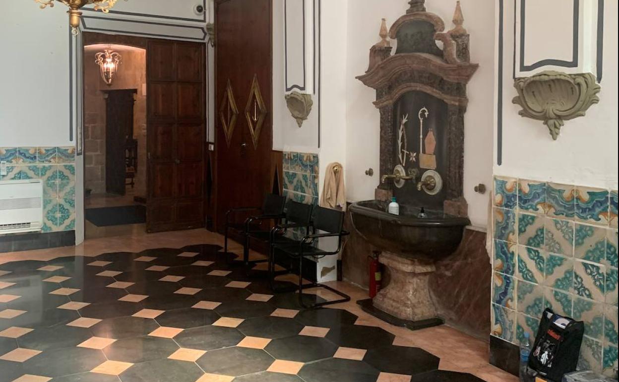 Interior de la sacristía de la iglesia de San Nicolás, objeto de la restauración. 