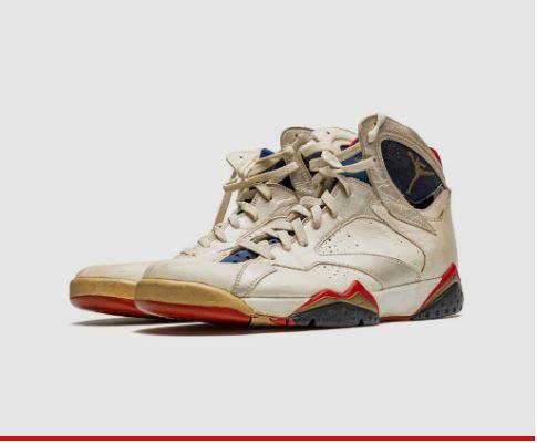Air Jordan 7 “Olympic,” Player Exclusive, Game-Worn Sneaker (1992)