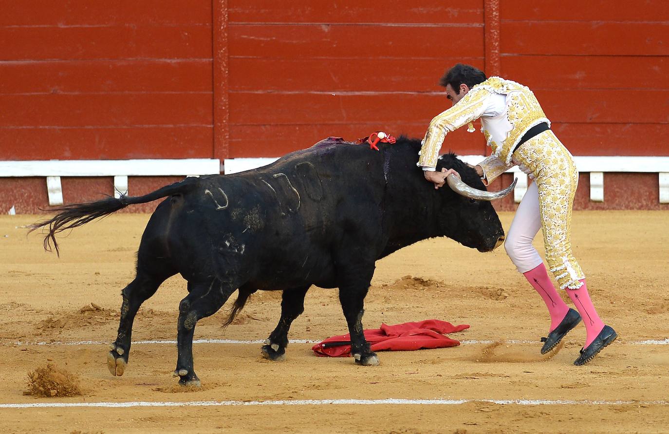 Enrique Ponce sufrió este jueves un susto en El Puerto de Santa María. Su primer toro de la tarde le dio un revolcón -afortunadamente sin consecuencias- al entrar a matar. En el tendido, como testigo, su nueva pareja sentimental, Ana Soria. La joven reaccionó con temor ante las consecuencias de la cogida. El diestro de Chiva se dirigió hacia ella para tranquilizarla tras rematar la faena. 