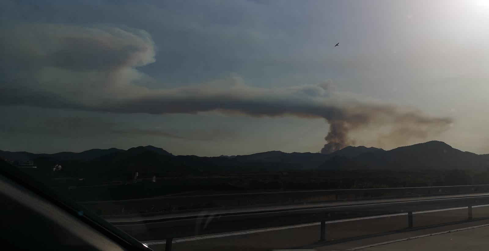 Los bomberos luchan contra tres incendios forestales en Alicante