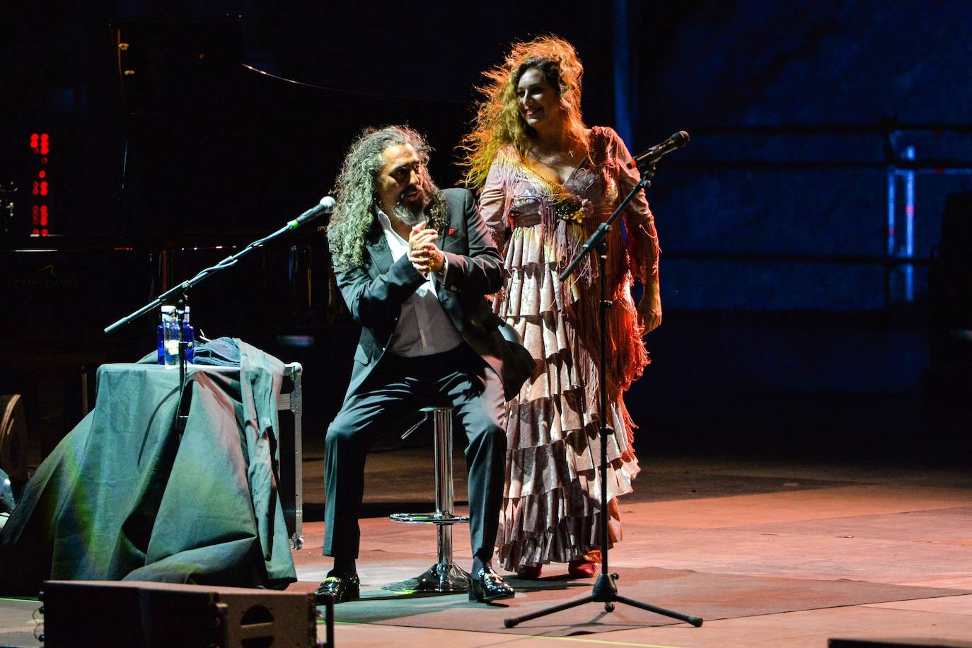 Los cantantes de flamenco Estrella Morente y Diego 'El Cigala', durante el concierto del Festival Starlite. 