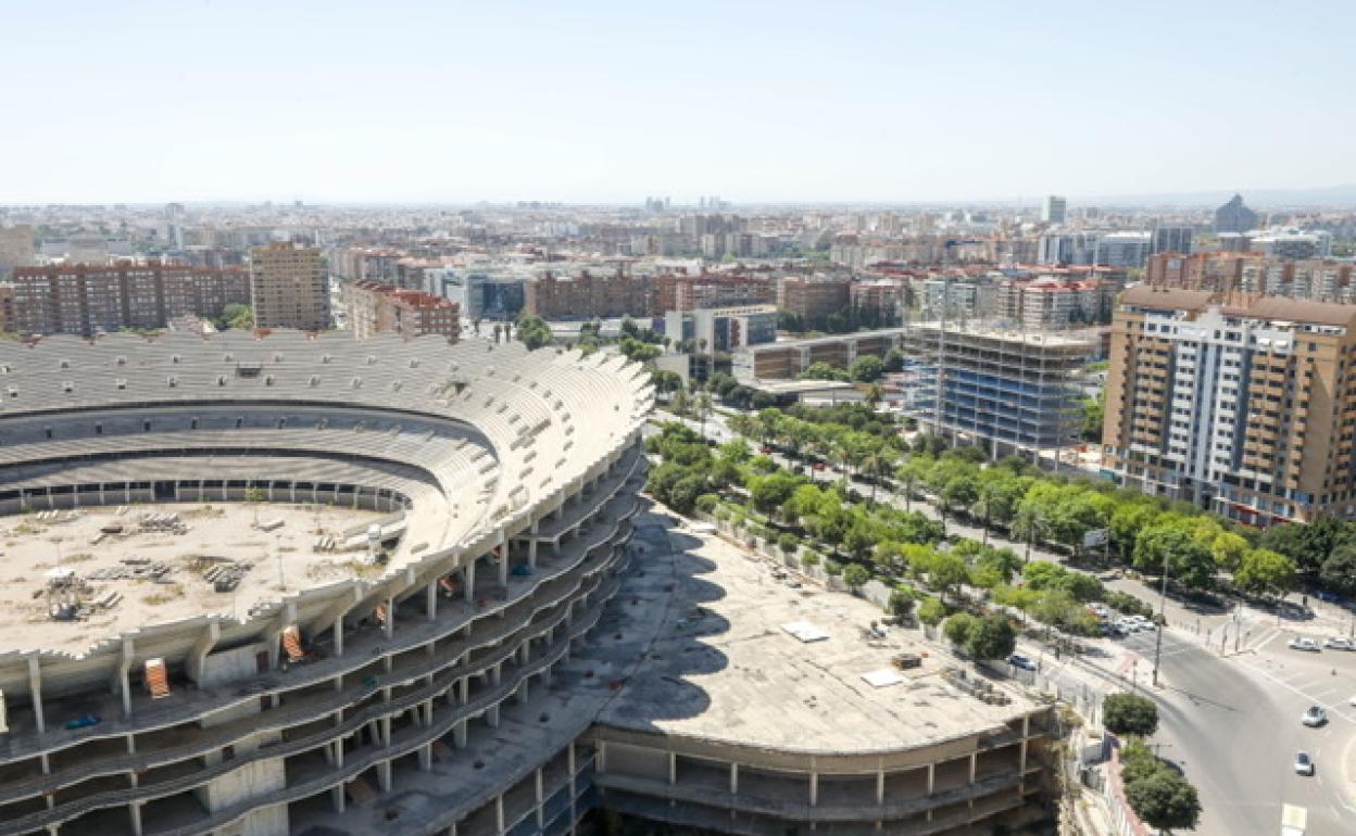 Fotografía del nuevo estadio, tomada ayer mismo. 