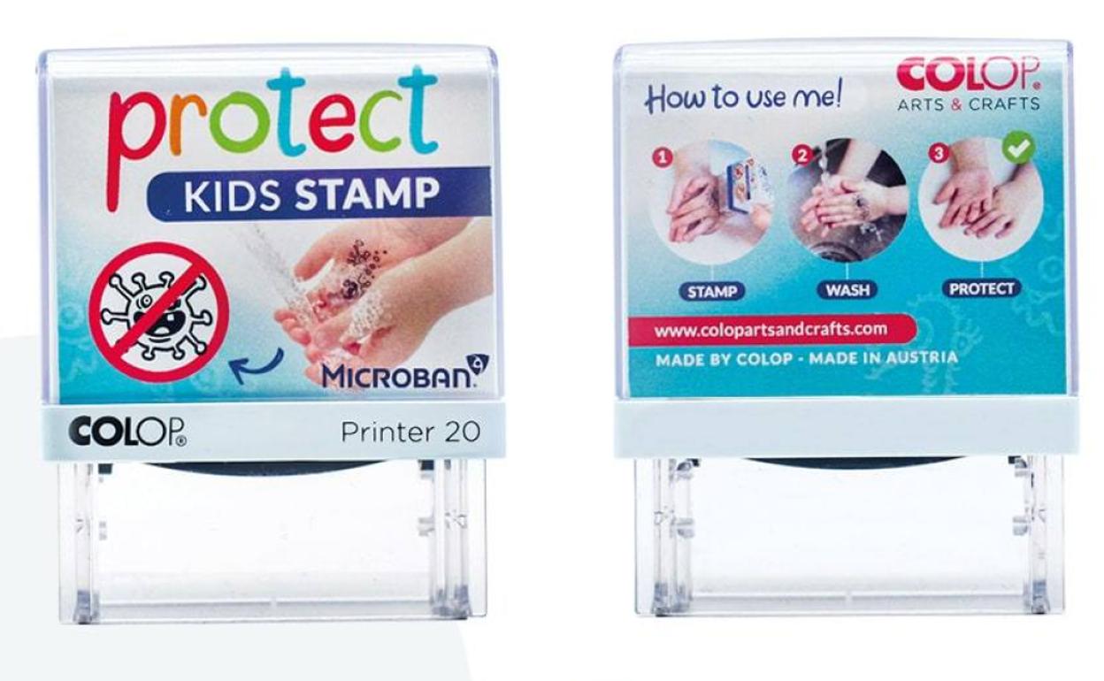 Protect Kids Stamp | Una empresa valenciana dispara la venta de un sello para recordar a los niños el lavado de manos en el colegio